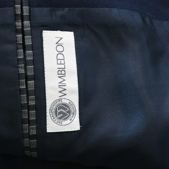 Wimbledon 40S Navy Blue‎ Hopsack Gold Button Mens Blazer Sport Coat Jacket